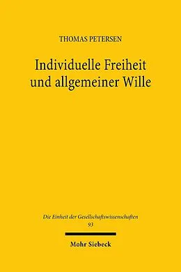 E-Book (pdf) Individuelle Freiheit und allgemeiner Wille von Thomas Petersen