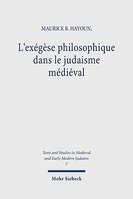 E-Book (pdf) L'exégèse philosophique dans le judaisme médiéval von Maurice R. Hayoun