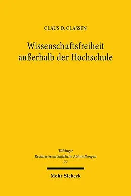 E-Book (pdf) Wissenschaftsfreiheit außerhalb der Hochschule von Claus Dieter Classen
