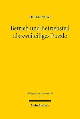 E-Book (pdf) Betrieb und Betriebsteil als zweiteiliges Puzzle von Tobias Vogt