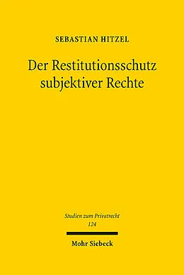 E-Book (pdf) Der Restitutionsschutz subjektiver Rechte von Sebastian Hitzel