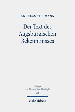E-Book (pdf) Der Text des Augsburgischen Bekenntnisses von Andreas Stegmann