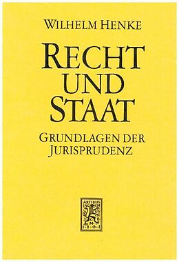 Fester Einband Recht und Staat von Wilhelm Henke