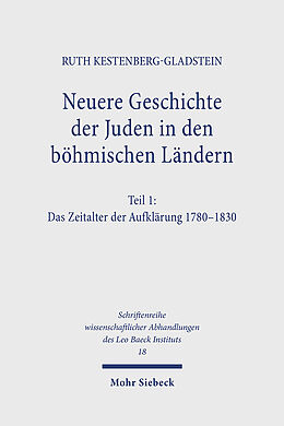 Leinen-Einband Neuere Geschichte der Juden in den böhmischen Ländern von Ruth Kestenberg-Gladstein