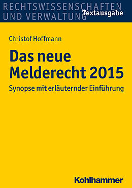 E-Book (pdf) Das neue Melderecht 2015 von Christof Hoffmann