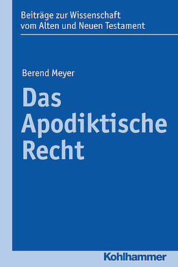 Kartonierter Einband Das Apodiktische Recht von Berend Meyer