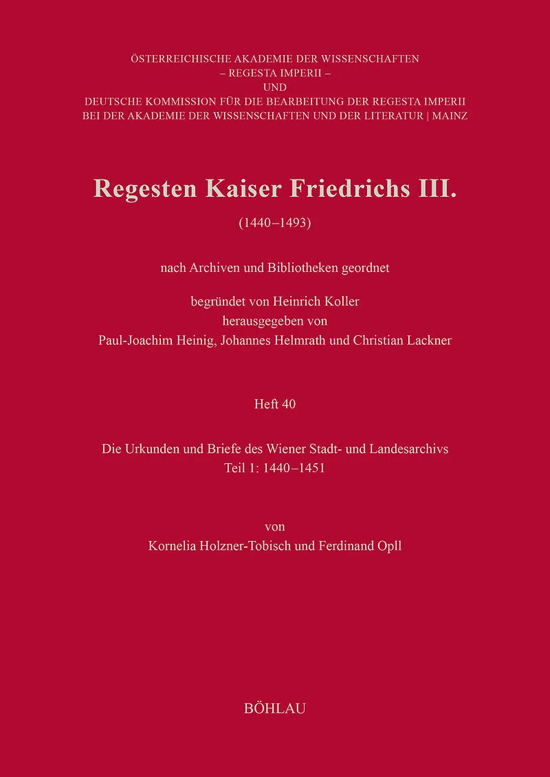 Regesten Kaiser Friedrichs III. (14401493)