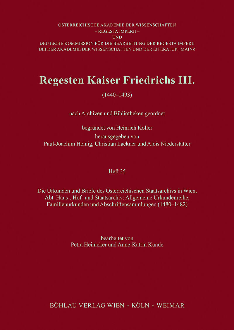 Regesten Kaiser Friedrichs III.