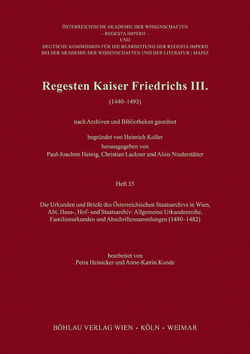 Regesten Kaiser Friedrichs III.