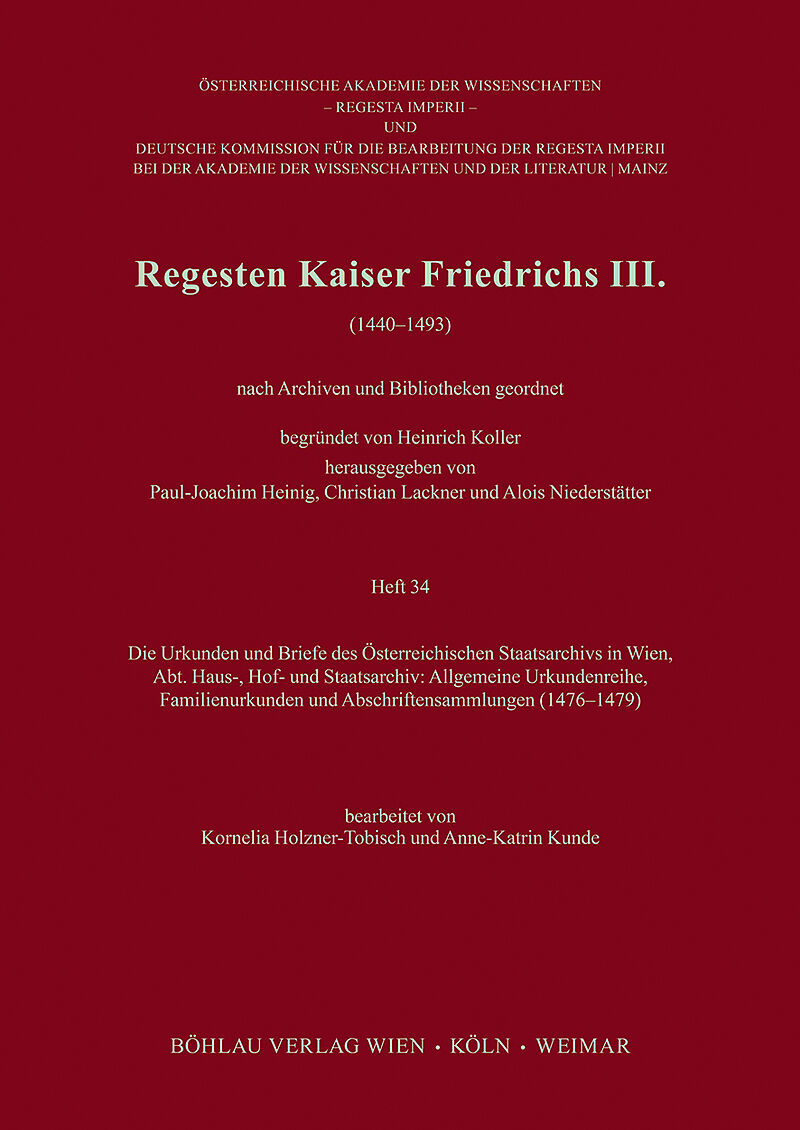 Regesten Kaiser Friedrichs III.