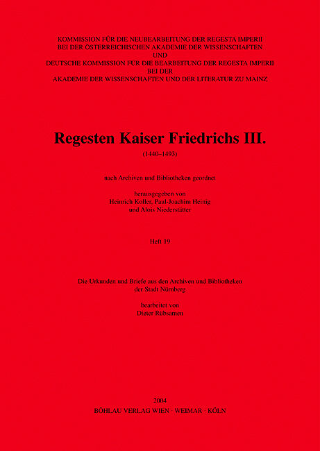 Die Urkunden und Briefe aus den Archiven und Bibliotheken der Stadt Nürnberg