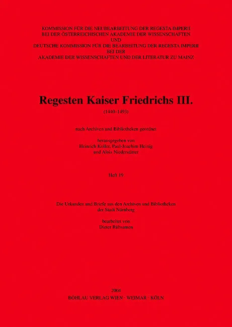Die Urkunden und Briefe aus den Archiven und Bibliotheken der Stadt Nürnberg