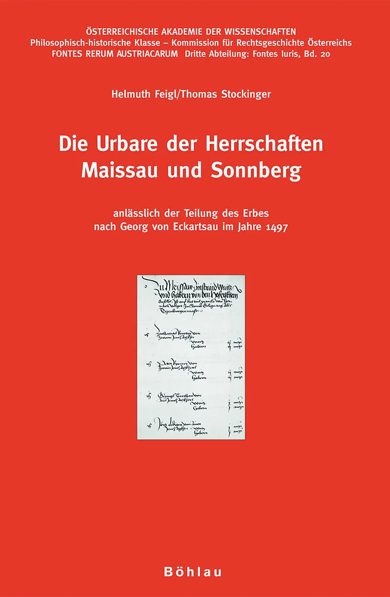 Die Urbare der Herrschaften Maissau und Sonnberg
