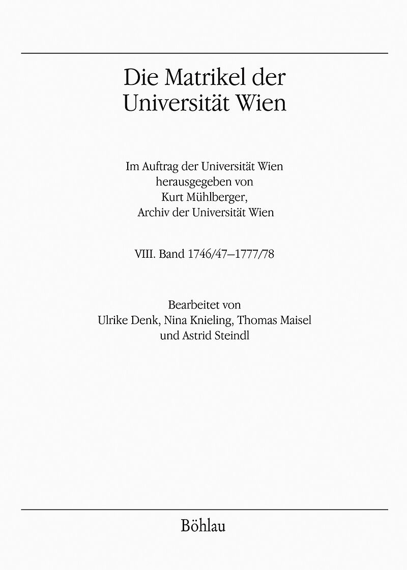 Die Matrikel der Universität Wien
