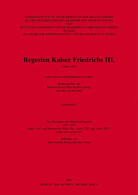 Das Taxregister der römischen Kanzlei 1471-1475