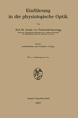 Kartonierter Einband Einführung in die physiologische Optik von Armin v. Tschermak-Seysenegg