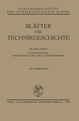 Kartonierter Einband Blätter für Technikgeschichte von V. Schützenhofer