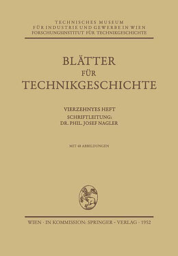 Kartonierter Einband Blätter für Technikgeschichte von Josef Nagler