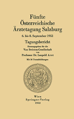 Kartonierter Einband Fünfte Österreichische Ärztetagung Salzburg von 