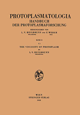 Couverture cartonnée The Viscosity of Protoplasm de Lewis V. Heilbrunn