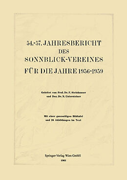 Kartonierter Einband 54.57. Jahresbericht des Sonnblick-Vereines für die Jahre 19561959 von 