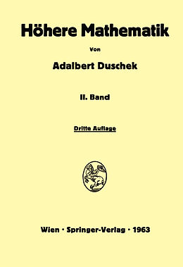 Fester Einband Vorlesungen über höhere Mathematik von Adalbert Duschek