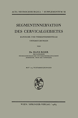 Kartonierter Einband Segmentinnervation des Cervicalgebietes von H. Rohr