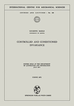 Couverture cartonnée Controlled and Conditioned Invariance de Giuseppe Basile