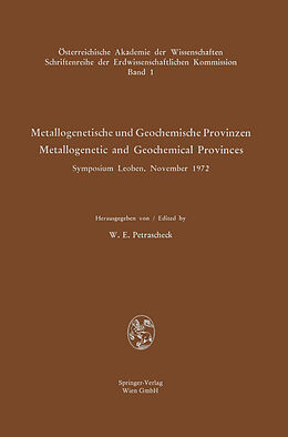 Couverture cartonnée Metallogenetische und Geochemische Provinzen / Metallogenetic and Geochemical Provinces de 