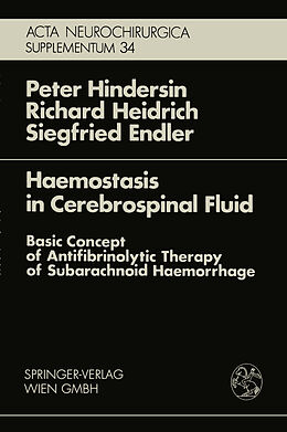 Kartonierter Einband Haemostasis in Cerebrospinal Fluid von P. Hindersin, S. Endler, R. Heidrich