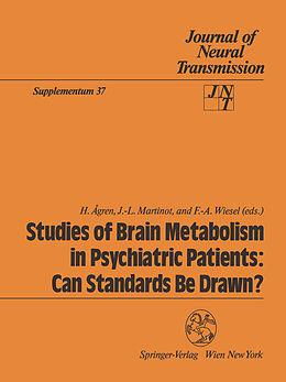 Couverture cartonnée Studies of Brain Metabolism in Psychiatric Patients: Can Standards Be Drawn? de 