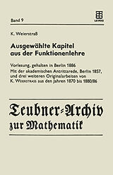 Kartonierter Einband Ausgewählte Kapitel aus der Funktionenlehre von Karl Weierstrass