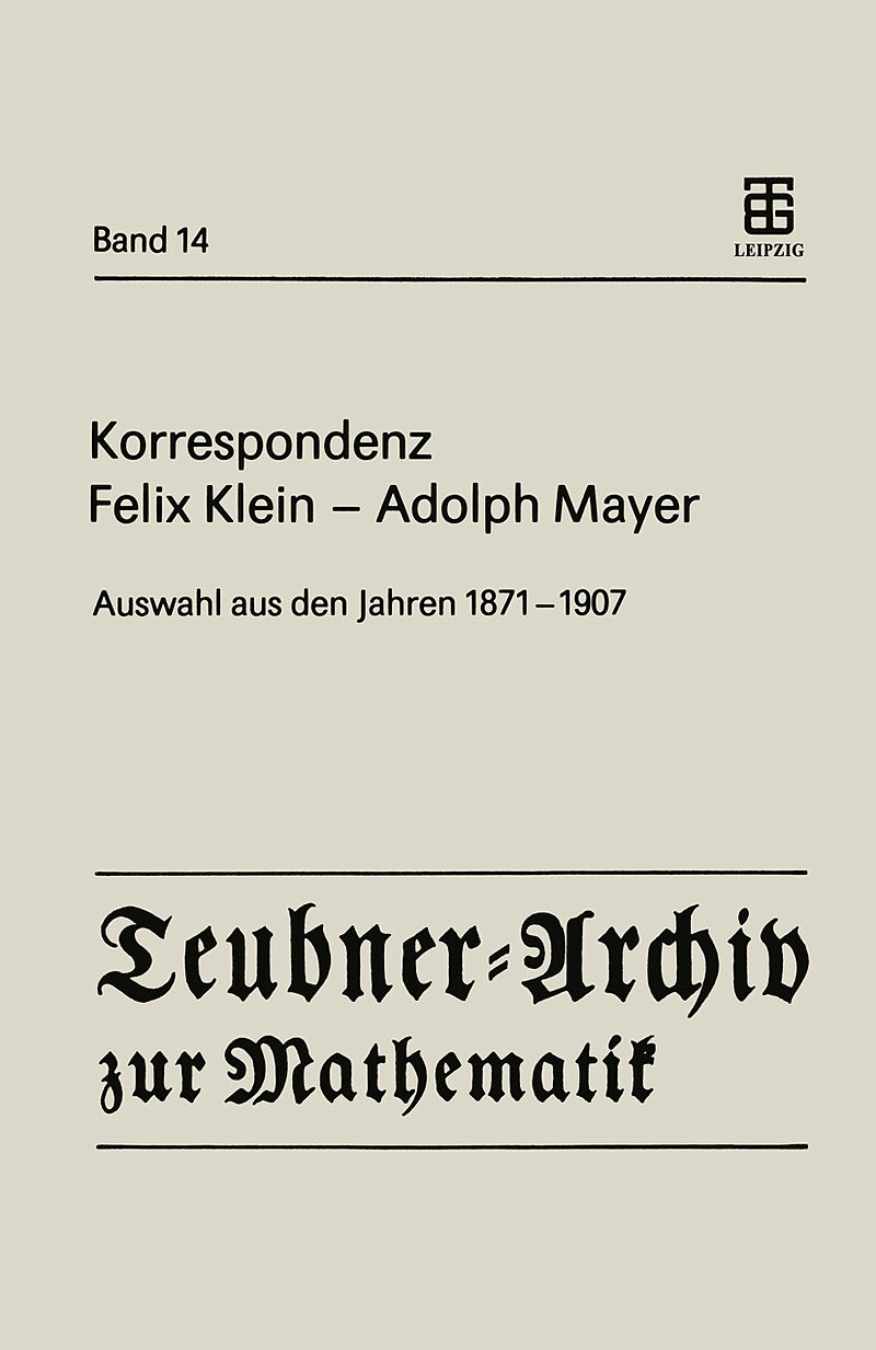Korrespondenz Felix Klein  Adolph Mayer