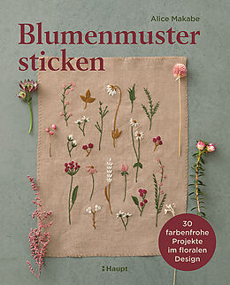 Kartonierter Einband Blumenmuster sticken von Alice Makabe