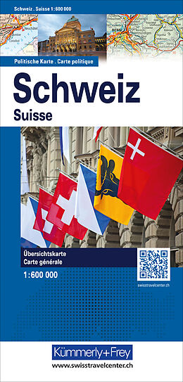 (Land)Karte Schweiz Politische Karte 1:600 000 von 