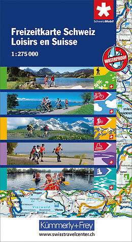 gefaltete (Land)Karte Freizeitkarte Schweiz 1:275 000 von 