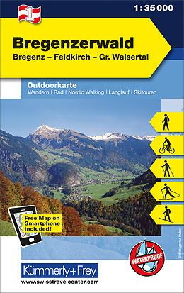 gefaltete (Land)Karte Bregenzerwald Nr. 01 Outdoorkarte Österreich 1:35 000 von 