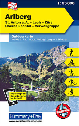 gefaltete (Land)Karte Arlberg Nr. 03 Outdoorkarte Österreich 1:35 000 von 