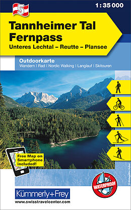 gefaltete (Land)Karte Tannheimer Tal Fernpass Nr. 05 Outdoorkarte Österreich 1:35 000 von 