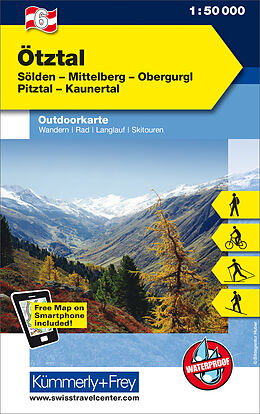 gefaltete (Land)Karte Ötztal Nr. 06 Outdoorkarte Österreich 1:50 000 von 