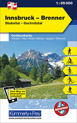 gefaltete (Land)Karte Innsbruck - Brenner Nr. 07 Outdoorkarte Österreich 1:35 000 von 