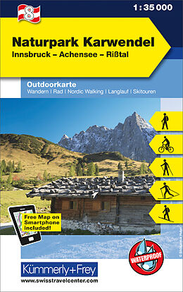 gefaltete (Land)Karte Naturpark Karwendel, Nr. 08 Outdoorkarte Österreich 1:35 000 von 
