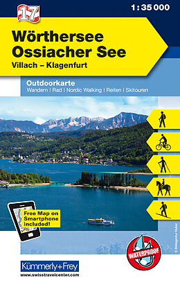 gefaltete (Land)Karte Wörthersee - Ossiacher See Nr. 17 Outdoorkarte Österreich 1:35 000 von 