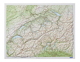 (Land)Karte Schweiz 1:500 000 Reliefkarte ohne Rahmen von 
