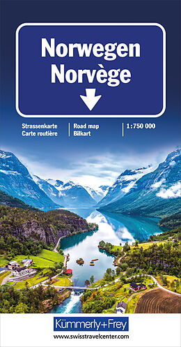 Carte (de géographie) Norwegen Norvège 1:750 000 de 