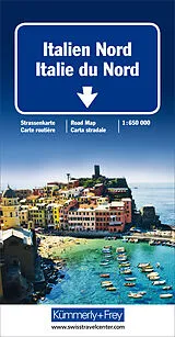 gefaltete (Land)Karte Italien Nord Strassenkarte 1:650 000 von