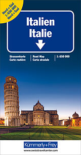 Carte (de géographie) Italien Strassenkarten Nord-Süden / Carte routière Italie Nord-Sud de 