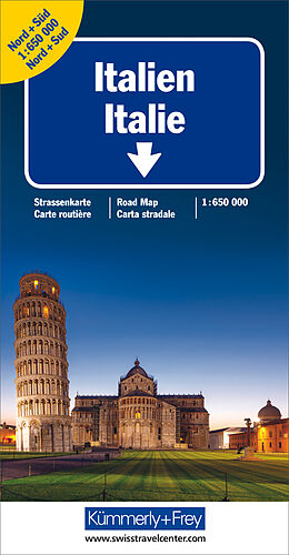 (Land)Karte Italien Strassenkarten Nord-Süden / Carte routière Italie Nord-Sud von 