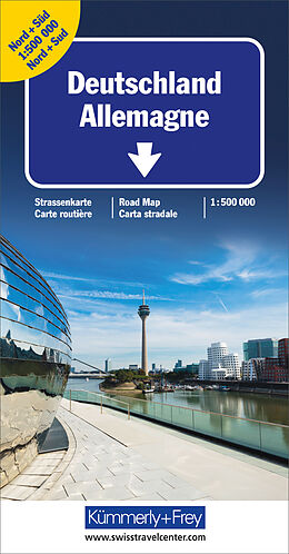 (Land)Karte Deutschland Nord + Süd Strassenkarte 1:500000 von 