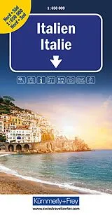 gefaltete (Land)Karte Kümmerly+Frey Strassenkarte Italien Nord+Süd 1:650.000 von 